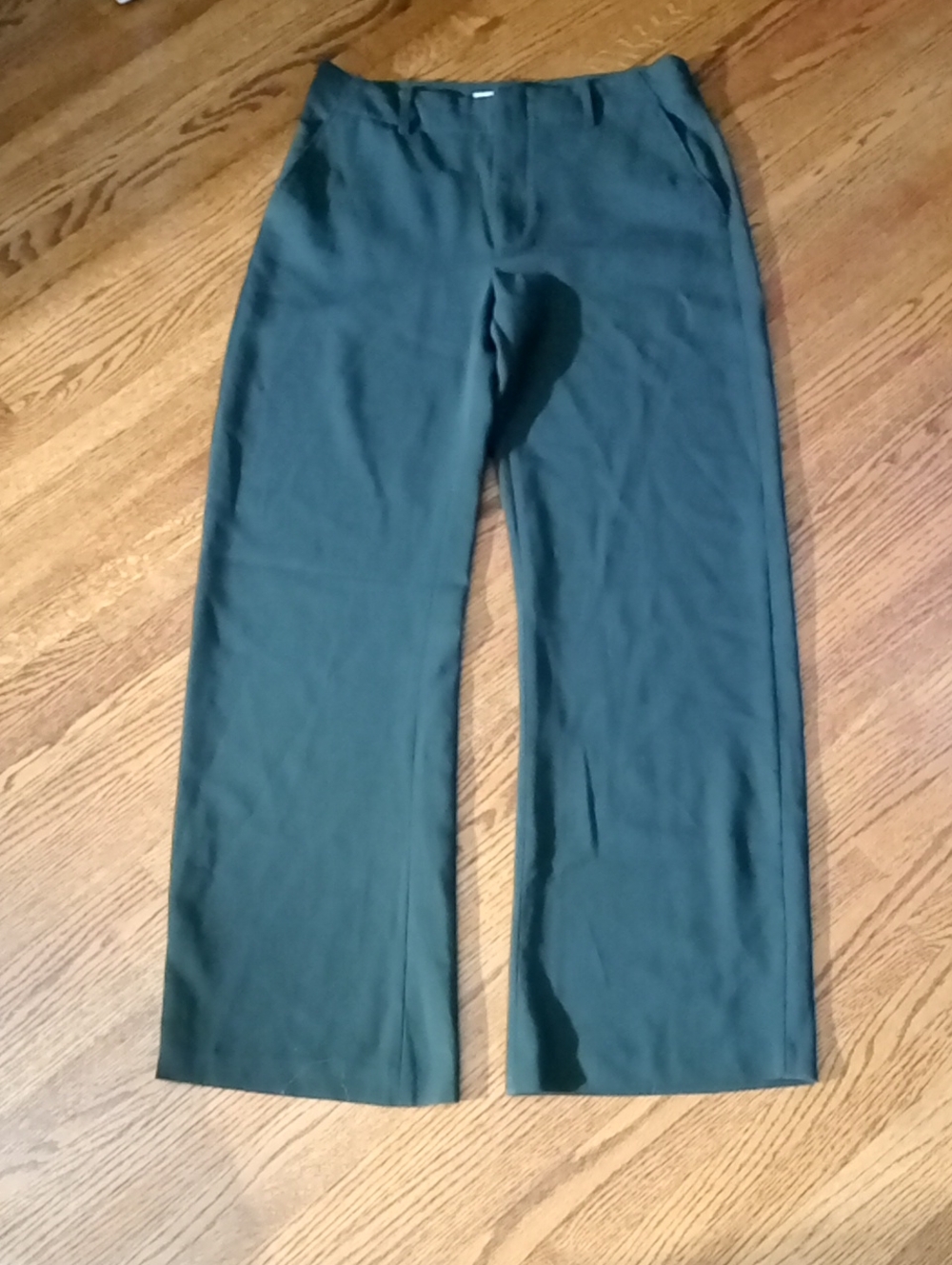 Zara Wool Blend Pants Size large W 16.5" R 11" I 32" missing button green